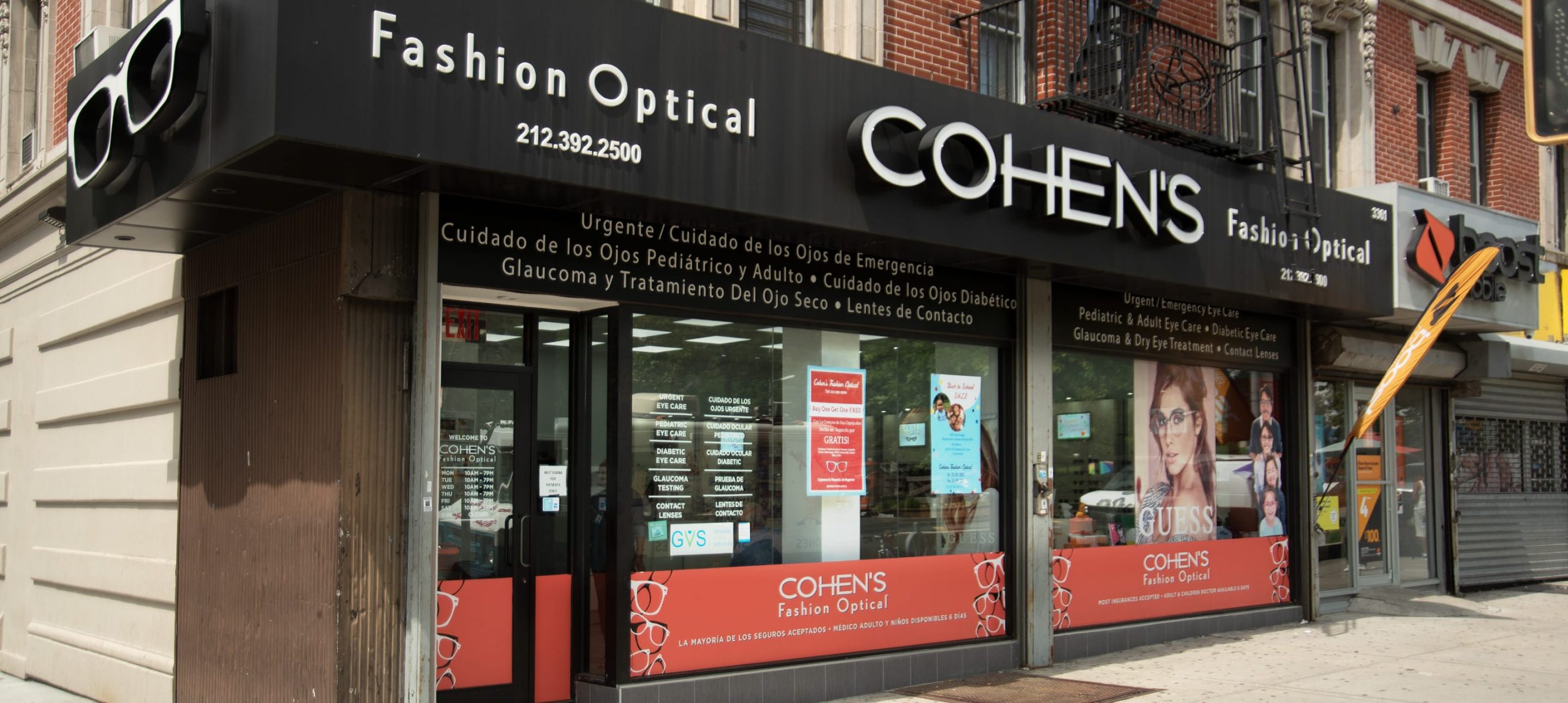 Cohens Fashion Optical Broadway 136th street storefront